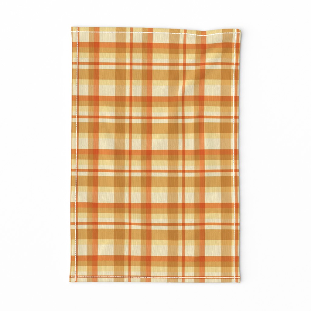 Orange Plaid Tea Towel cider plaid